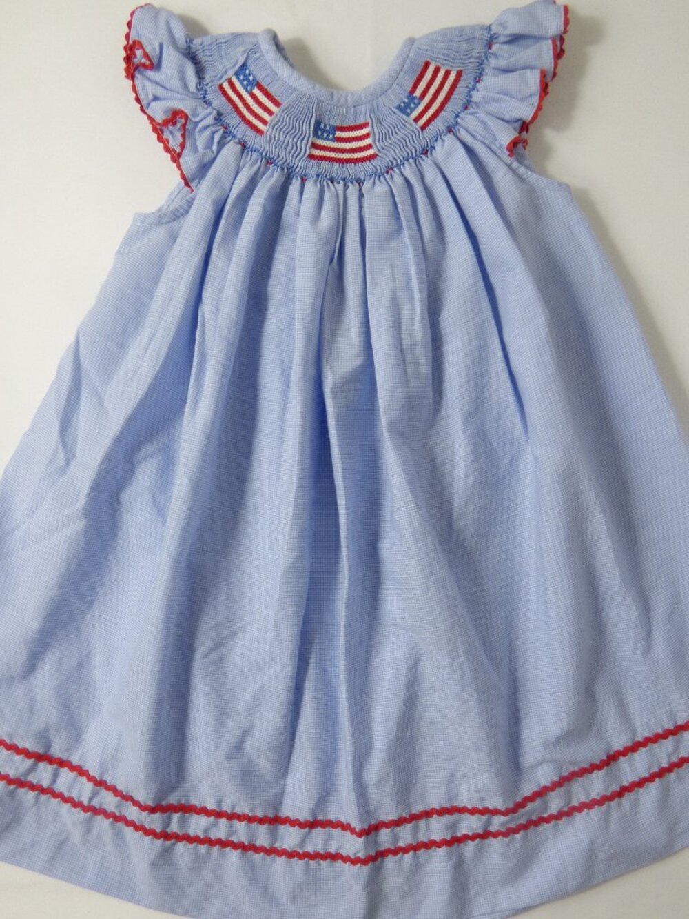 Southern Sunshine Kids Smocked Patriotic Dress, Size 18 Months